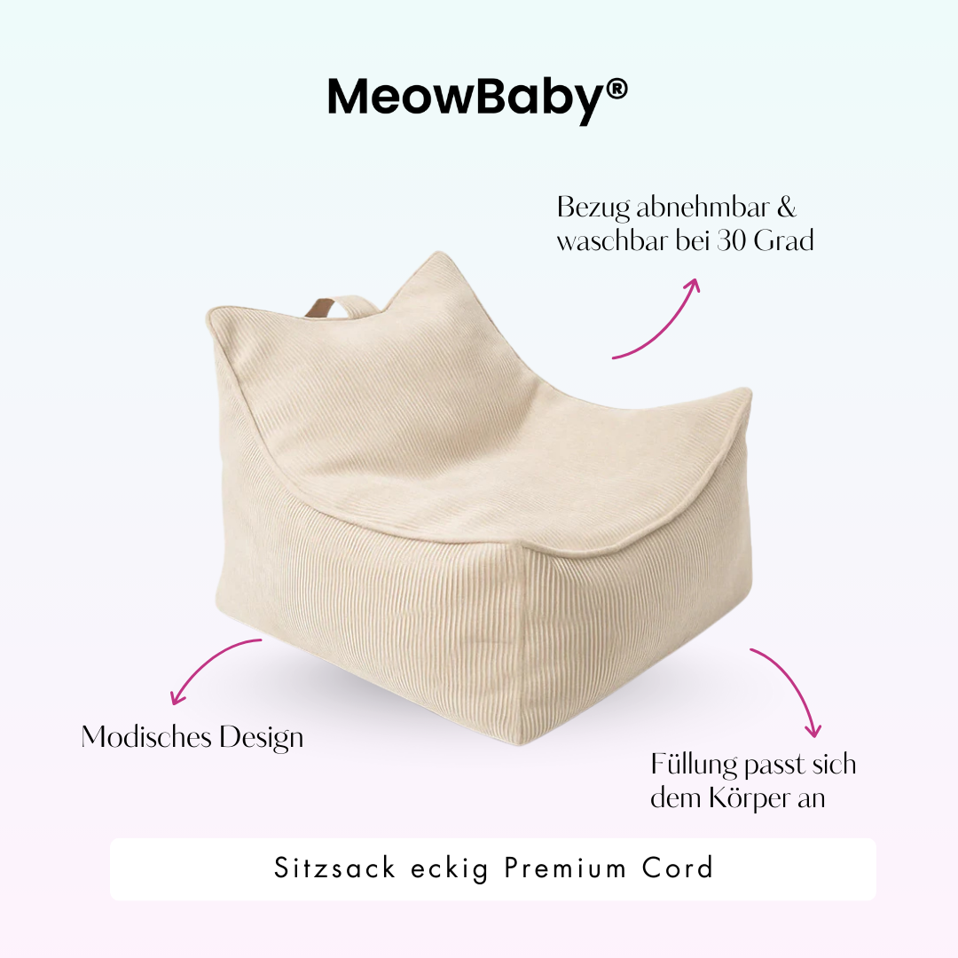 MeowBaby Sitzsack Cord Premium eckig