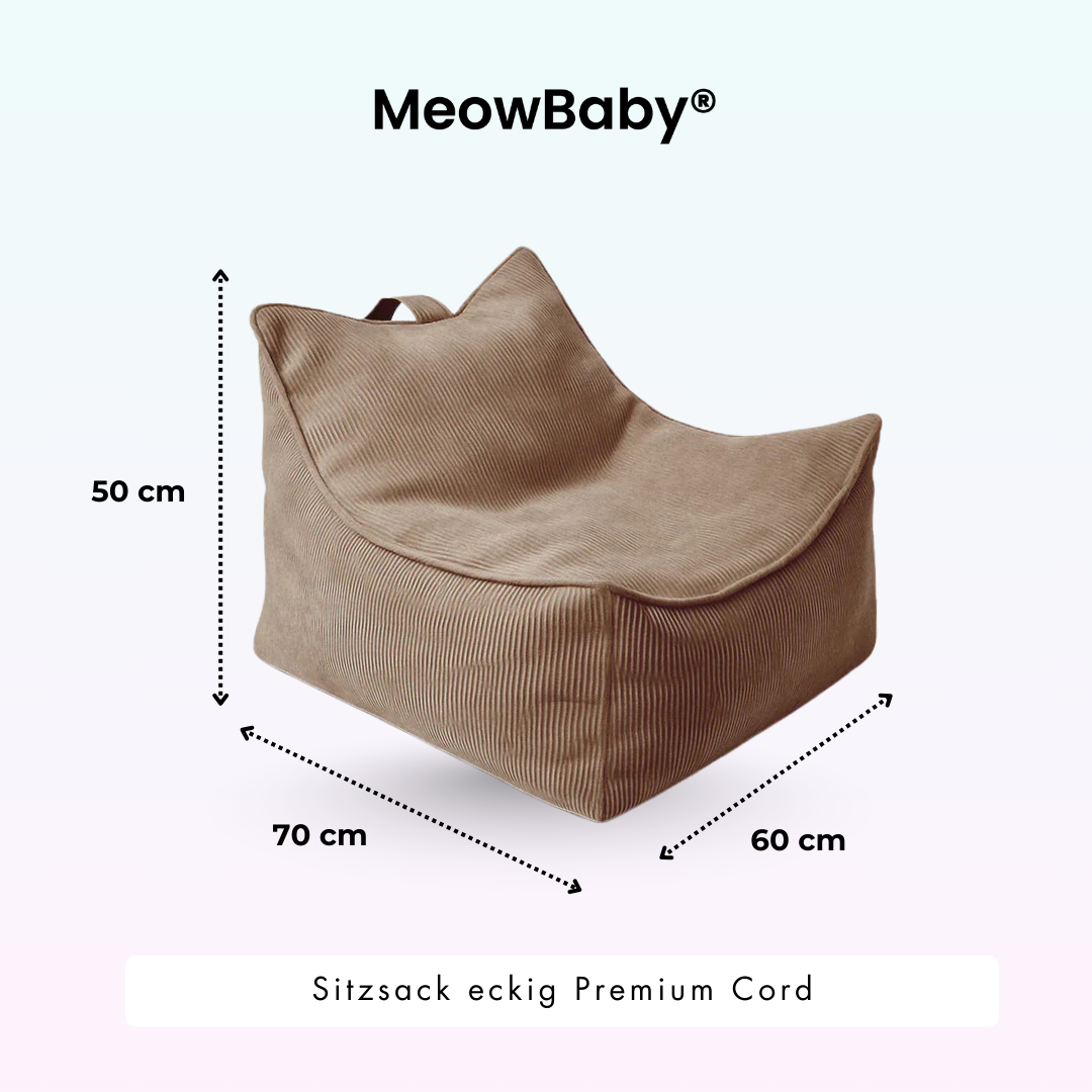 MeowBaby Sitzsack Cord Premium eckig