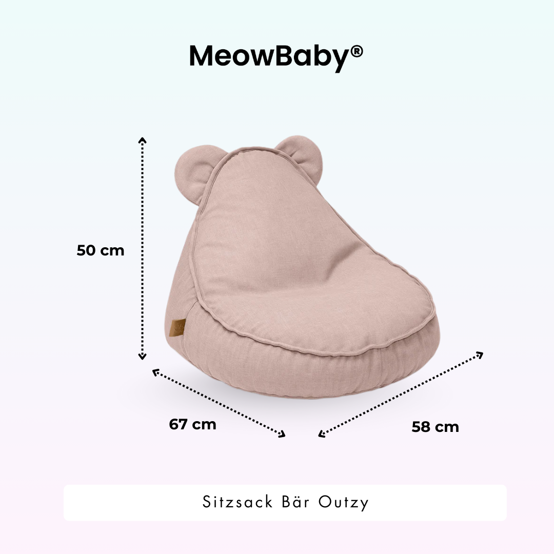 MeowBaby Outdoor Kinder-Sitzsack Outzy Bär - Cloudberry Sky Blue