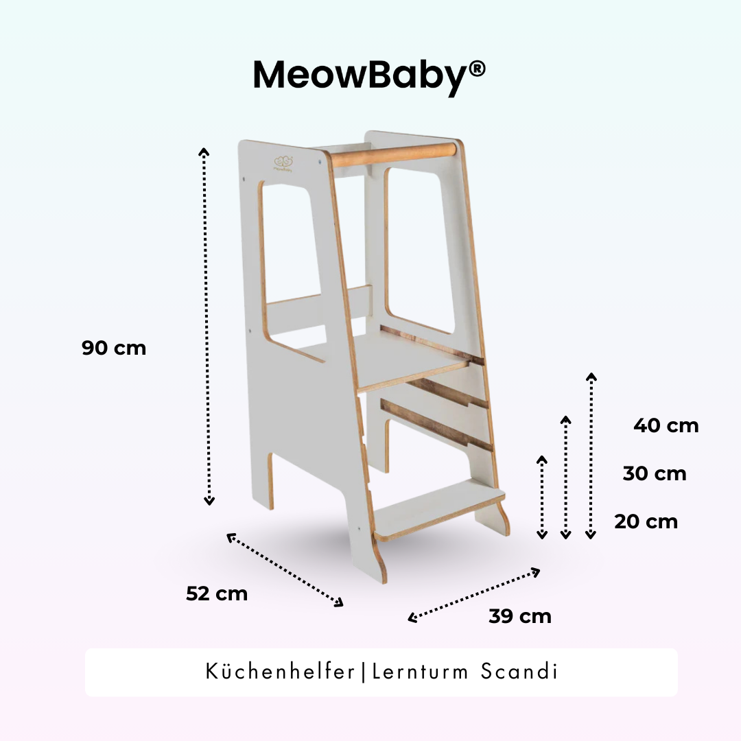 MeowBaby Learning Tower/Kitchen Helper Scandi - White