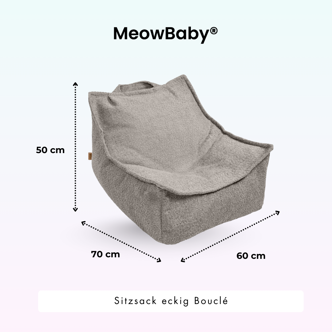 MeowBaby Sitzsack Bouclé eckig