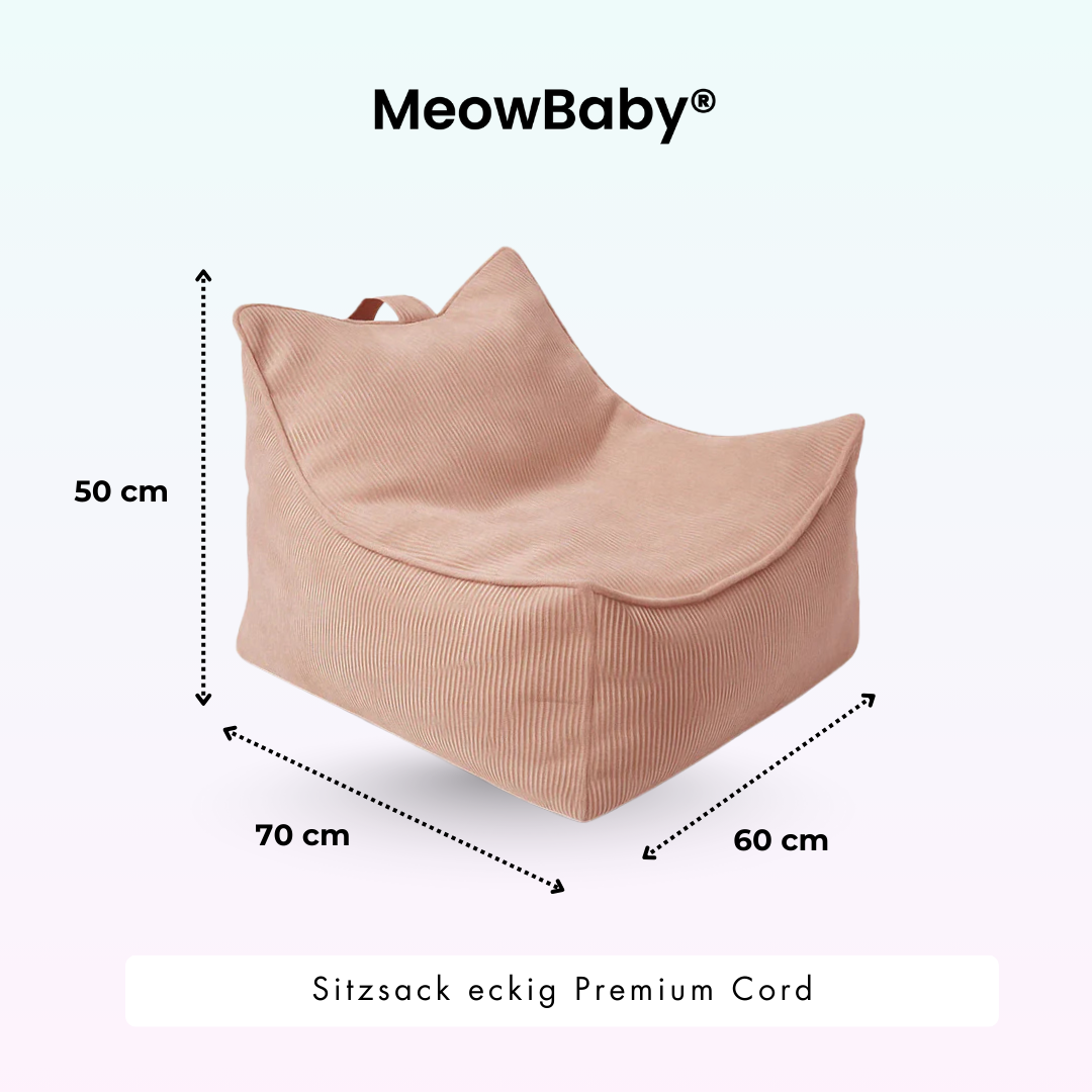 MeowBaby Sitzsack Cord Premium eckig