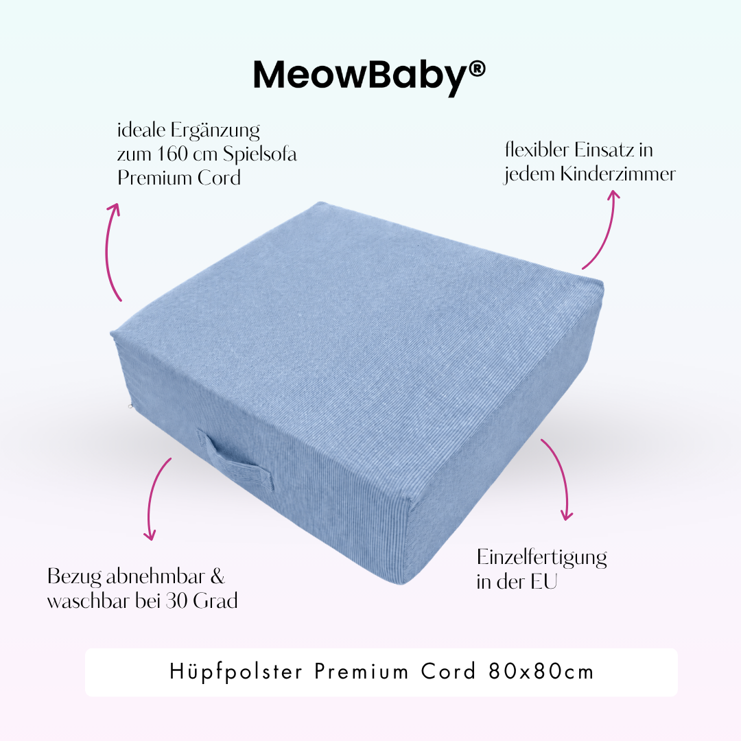 MeowBaby Hüpfpolster Premium Cord - 80x80cm
