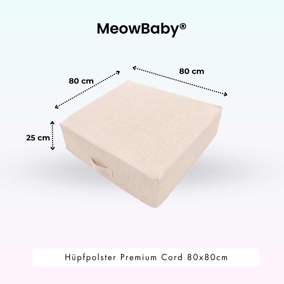 MeowBaby Hüpfpolster Premium Cord - 80x80cm