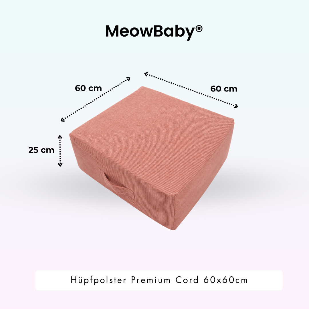 MeowBaby Hüpfpolster Premium Cord -  60x60cm