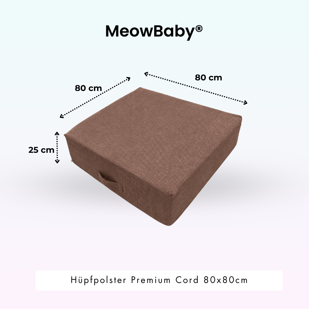MeowBaby Hüpfpolster Premium Cord - 80x80cm