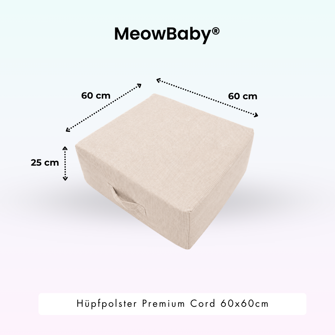 MeowBaby Hüpfpolster Premium Cord -  60x60cm