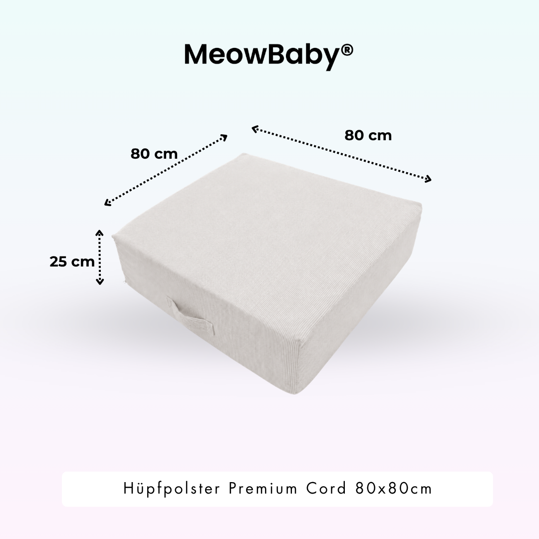 MeowBaby Hüpfpolster Premium Cord - 80x80cm