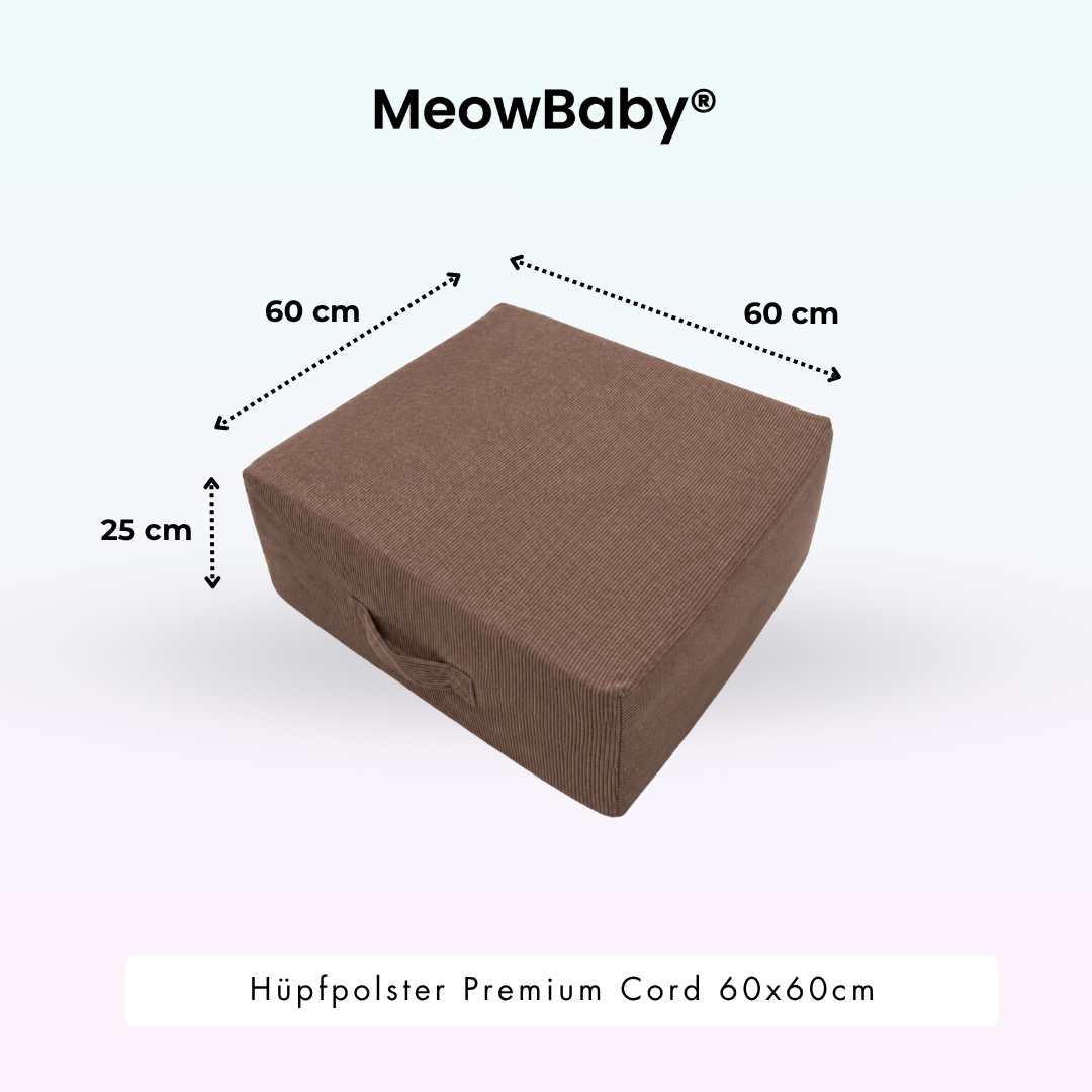 MeowBaby Hüpfpolster Premium Cord -  60x60cm