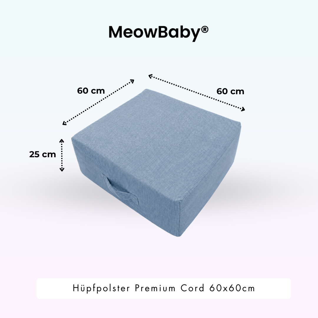 MeowBaby Hüpfpolster Premium Cord -  60x60cm