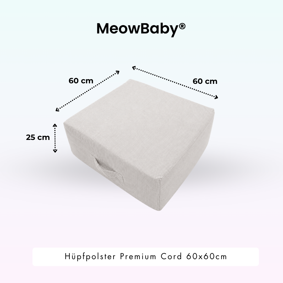 MeowBaby Hüpfpolster Premium Cord -  60x60cm