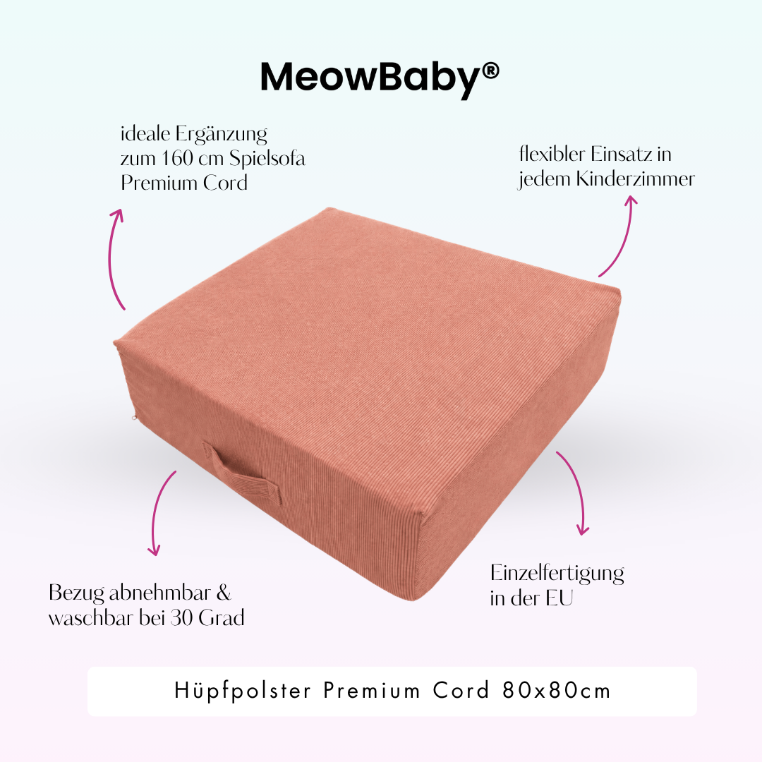 MeowBaby Hüpfpolster Premium Cord - 80x80cm