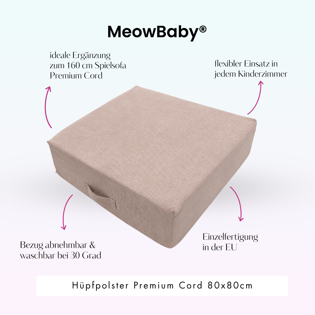 MeowBaby Hüpfpolster Premium Cord - 80x80cm