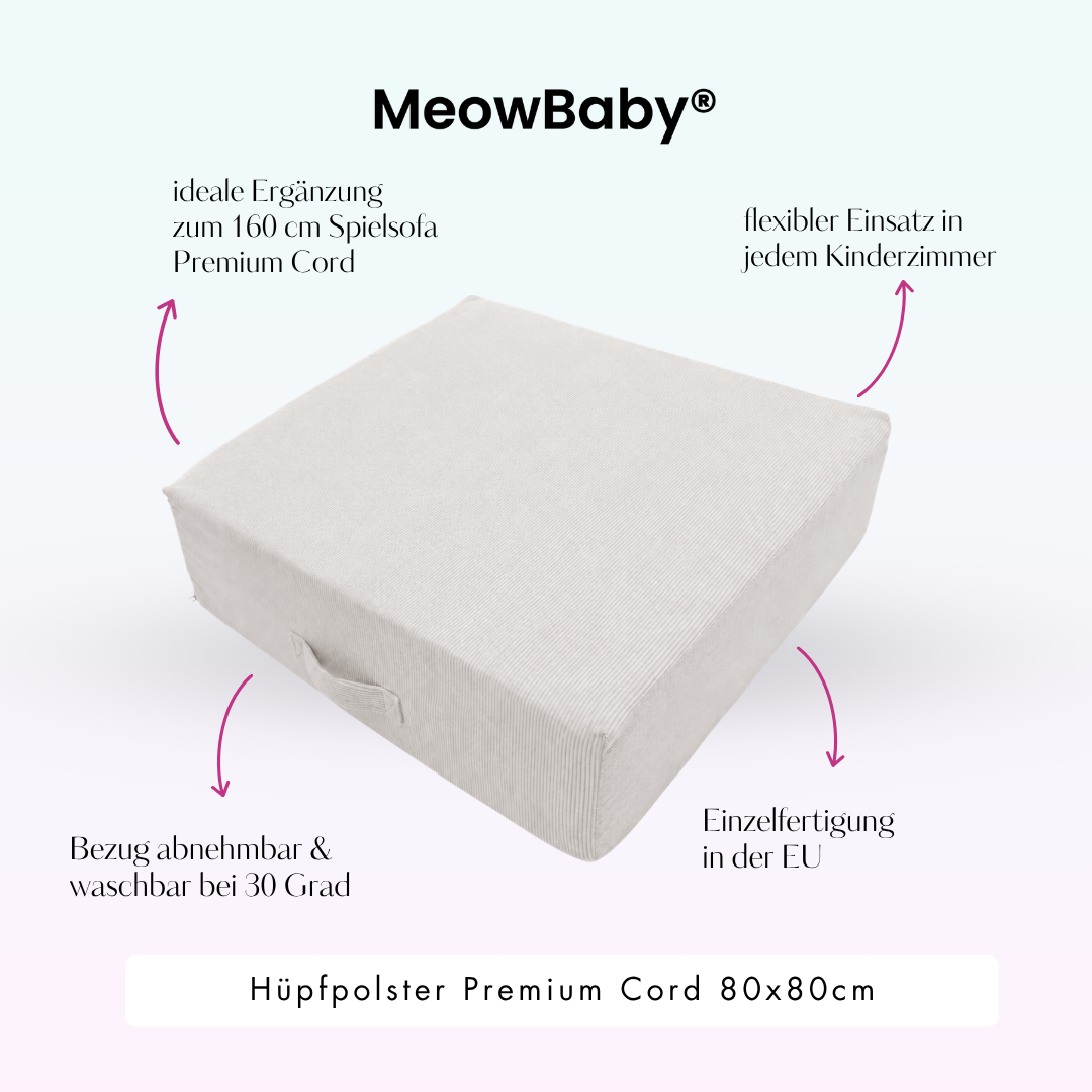 MeowBaby Hüpfpolster Premium Cord - 80x80cm