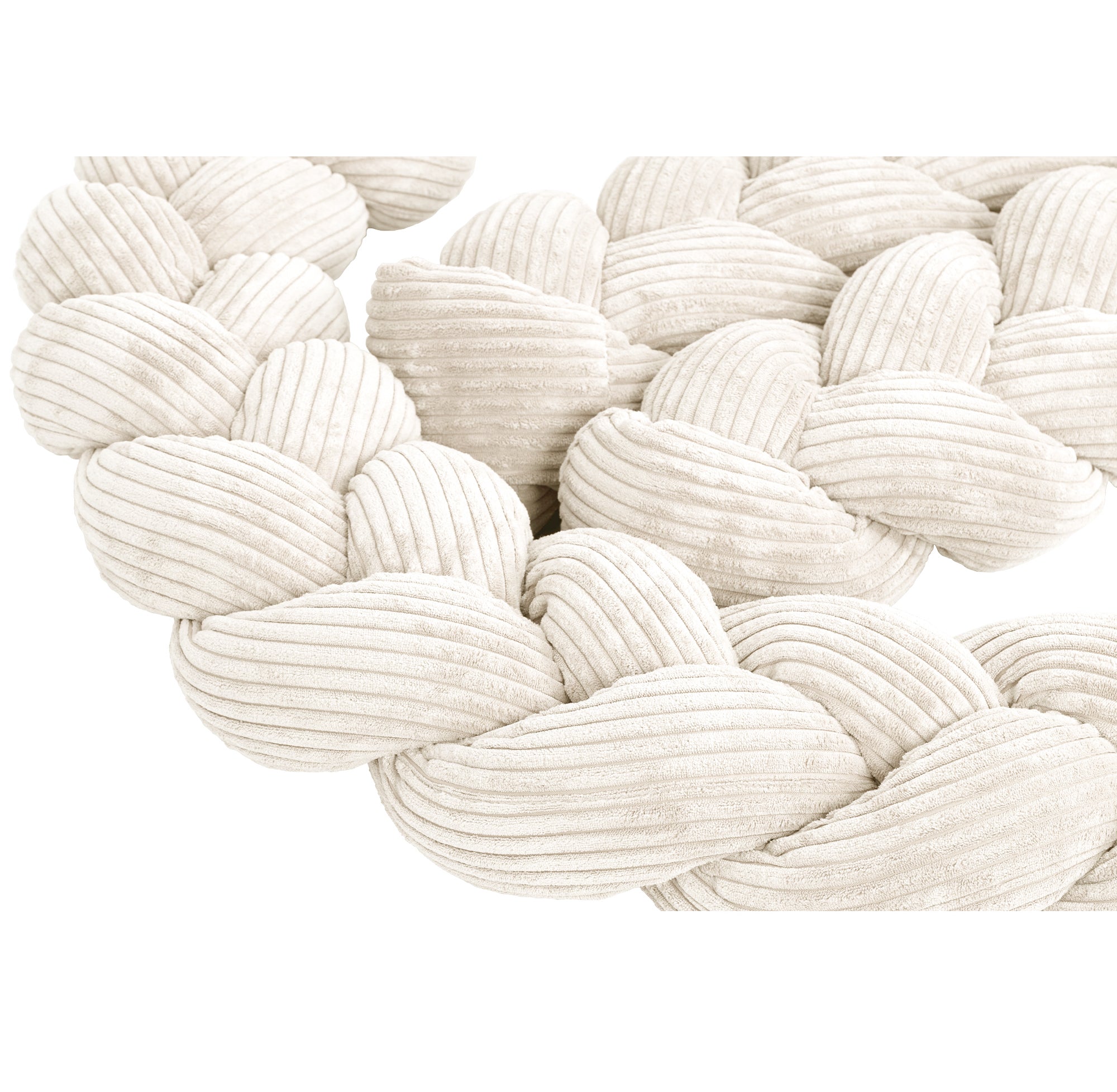 MeowBaby Geflochtene Bettschlange Cord, 3 m - Ästhetik vanilla