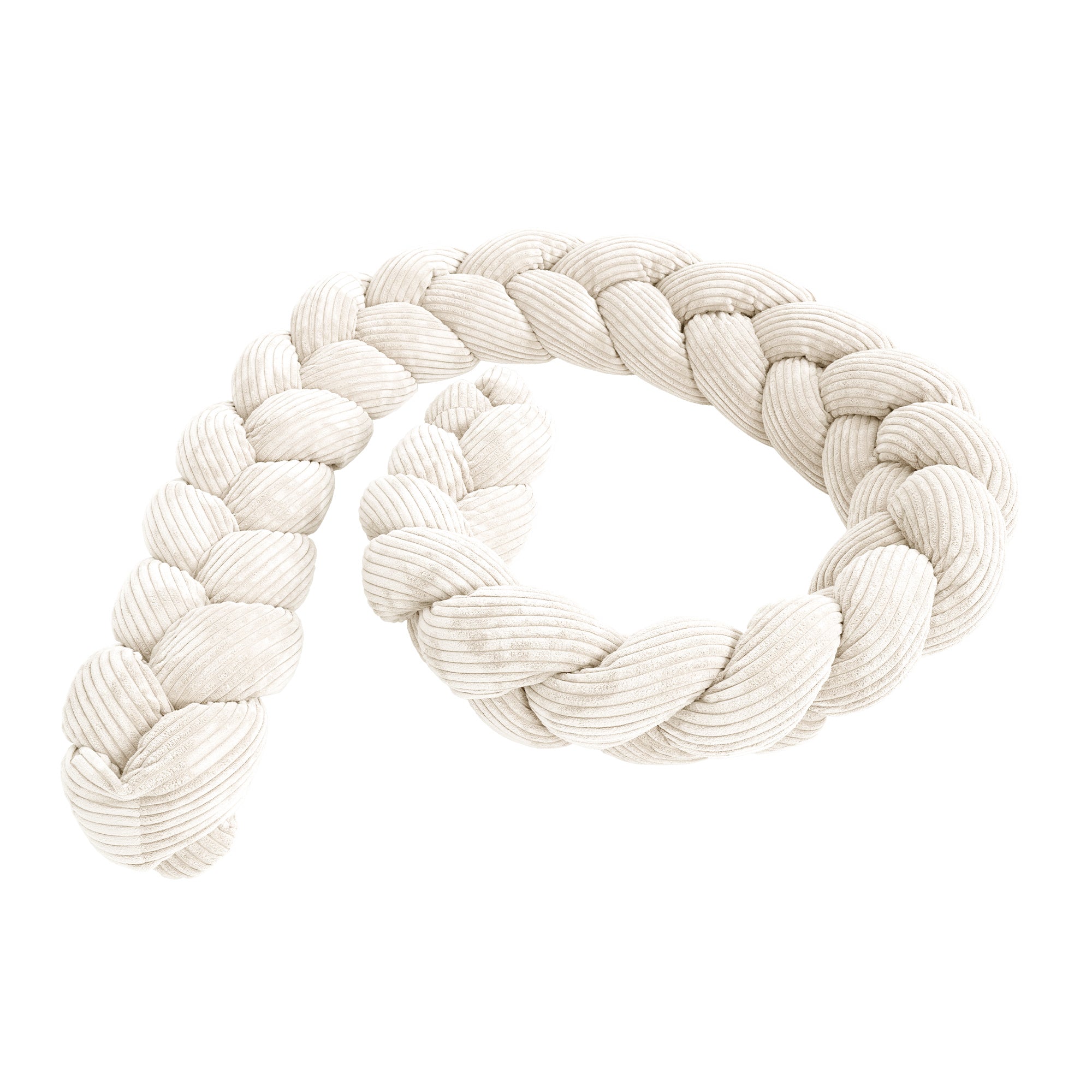 MeowBaby Geflochtene Bettschlange Cord, 1,5 m - Ästhetik vanilla