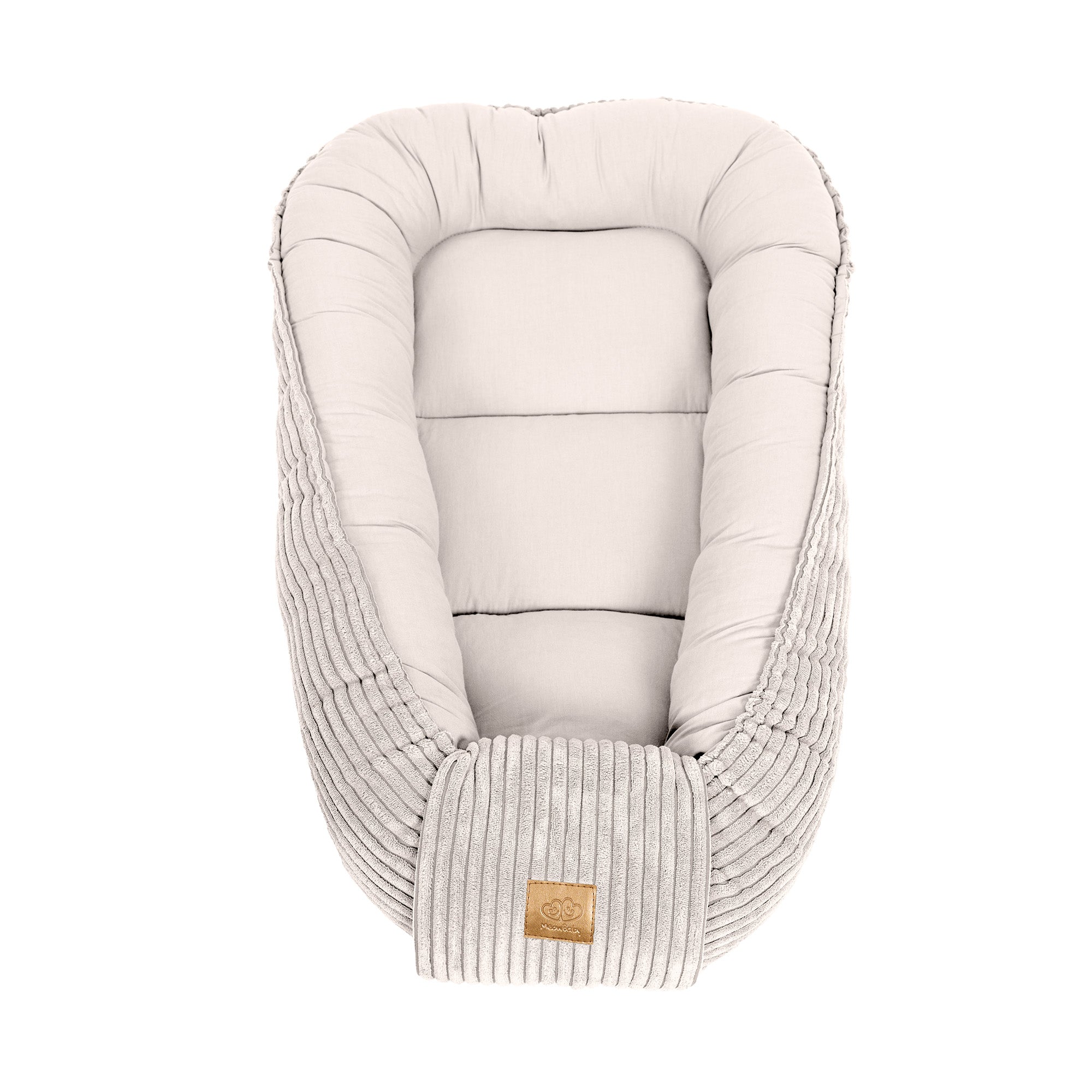 MeowBaby Babynestchen Cord für Neugeborene - Ästhetik ecru/beige
