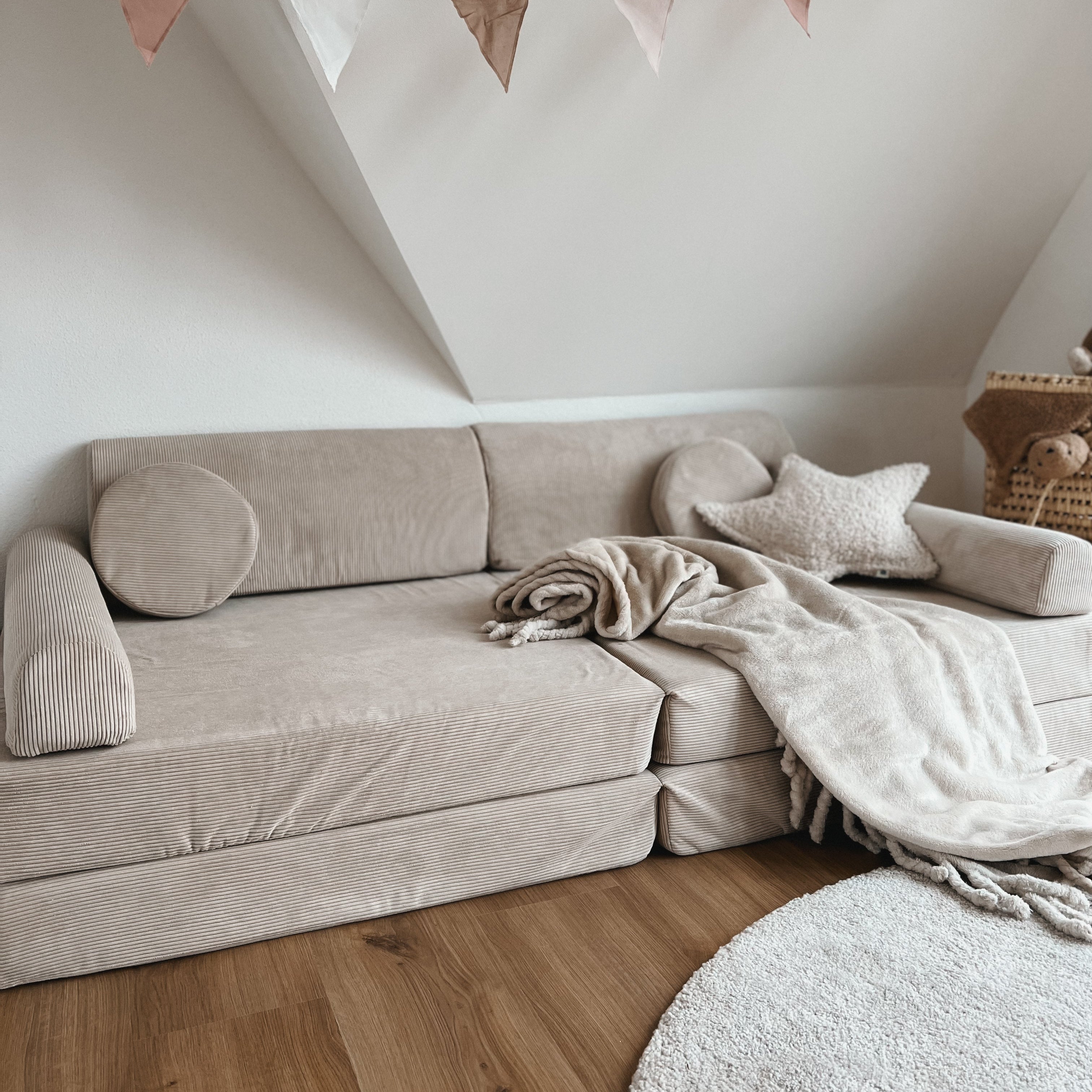 MeowBaby Play Sofa Cord Premium - beige