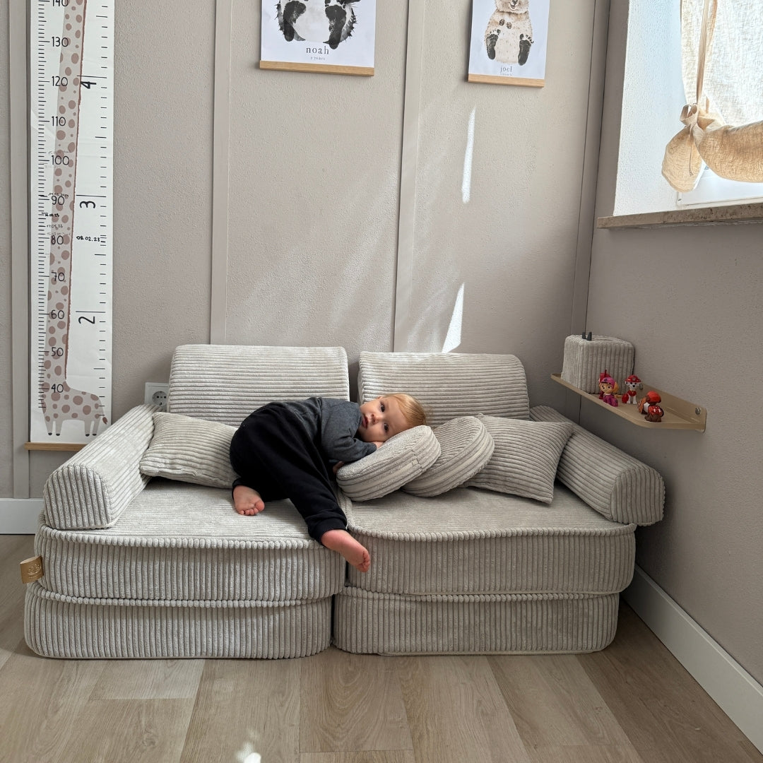 MeowBaby Play Sofa Mini Plus Aesthetic Cord - ecru/beige