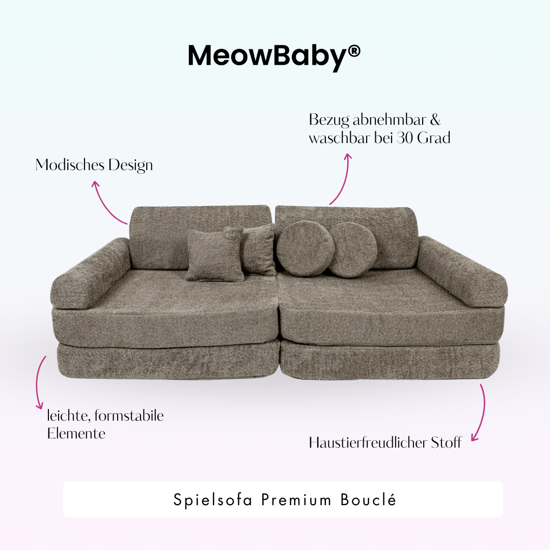 MeowBaby Play Sofa Premium Bouclé - ecru