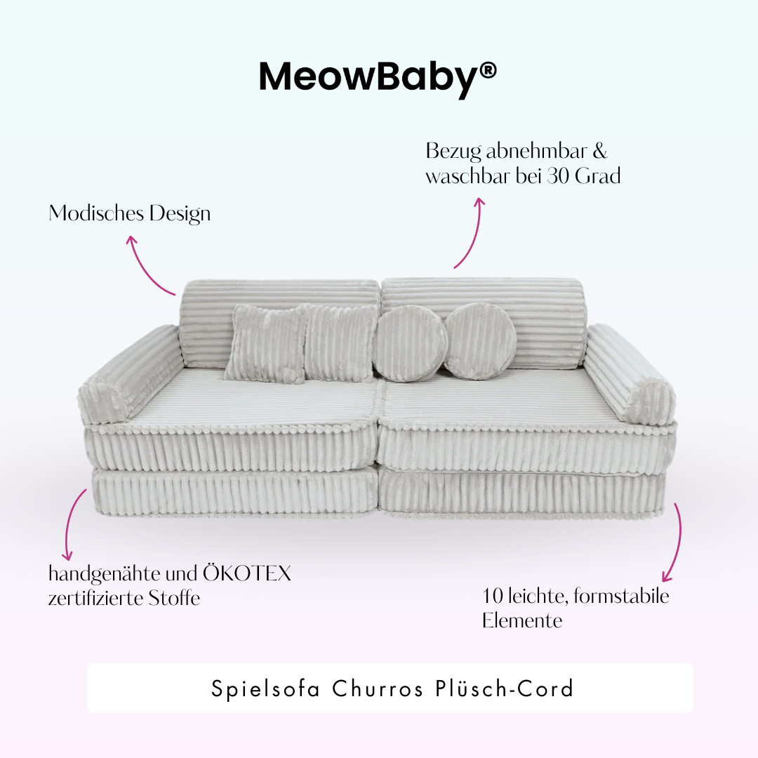 MeowBaby Spielsofa Churros Plüsch-Cord