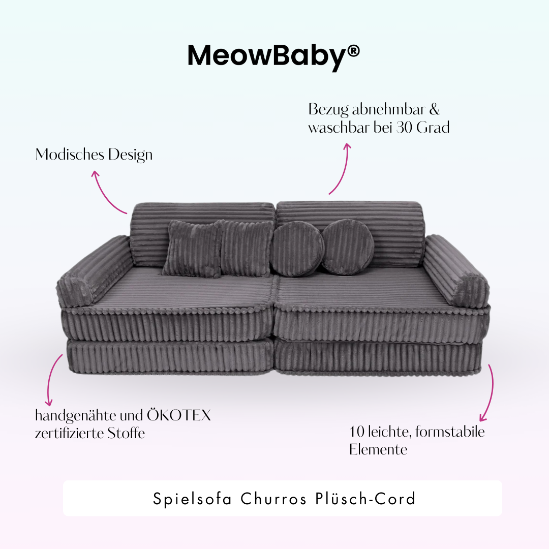 MeowBaby Spielsofa Churros Plüsch-Cord