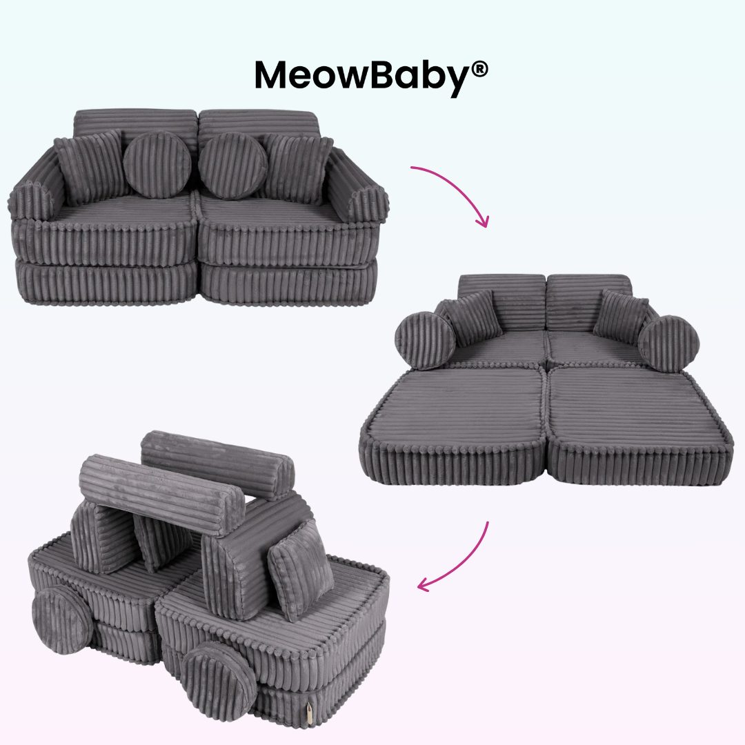 MeowBaby Play Sofa Mini Plus Churros - Cotton Beige