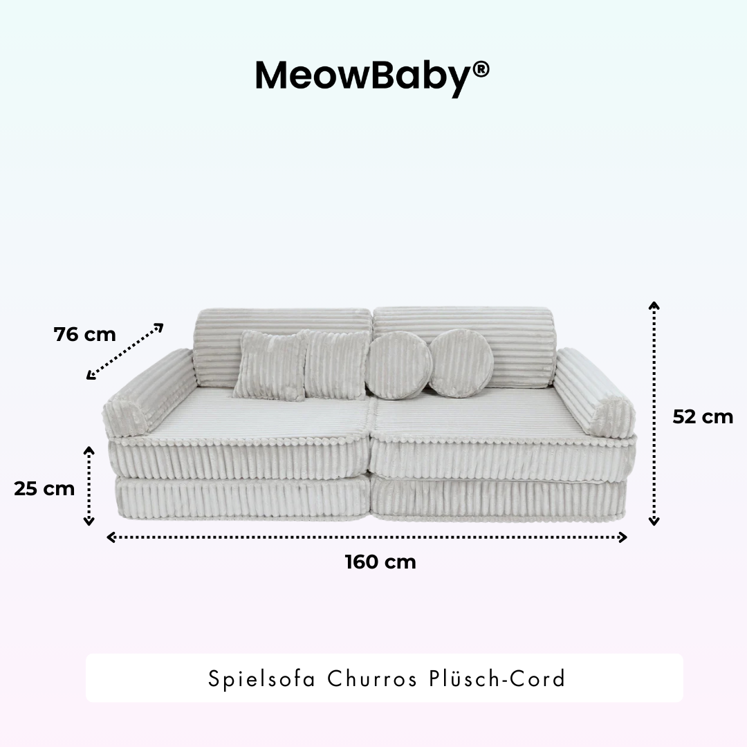 MeowBaby Spielsofa Churros Plüsch-Cord