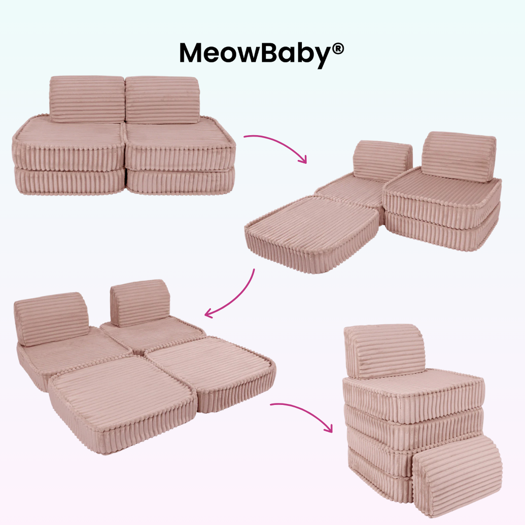 MeowBaby Play Sofa Mini Basic Churros - Cotton Beige