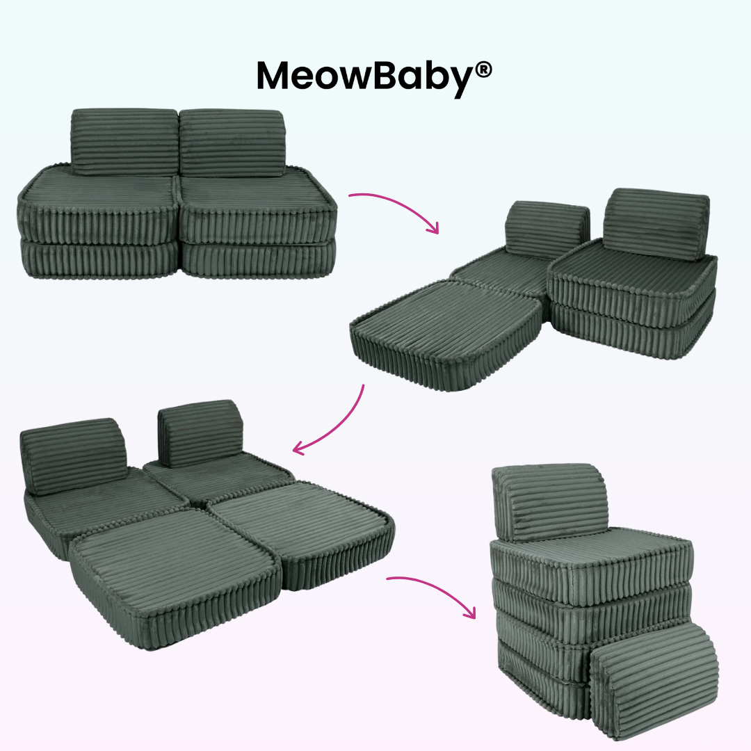 MeowBaby Play Sofa Mini Basic Churros - Cotton Beige