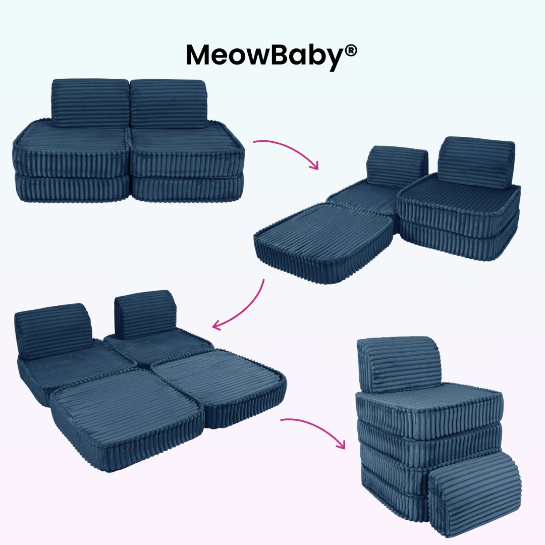 MeowBaby Play Sofa Mini Basic Churros - Cotton Beige