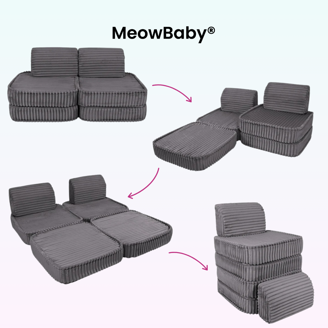 MeowBaby Play Sofa Mini Basic Churros - Cotton Beige
