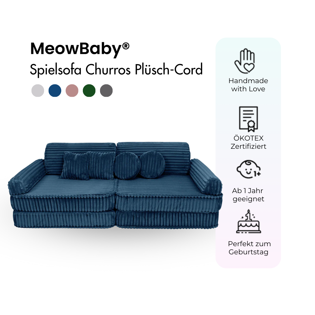 MeowBaby Spielsofa Churros Plüsch-Cord
