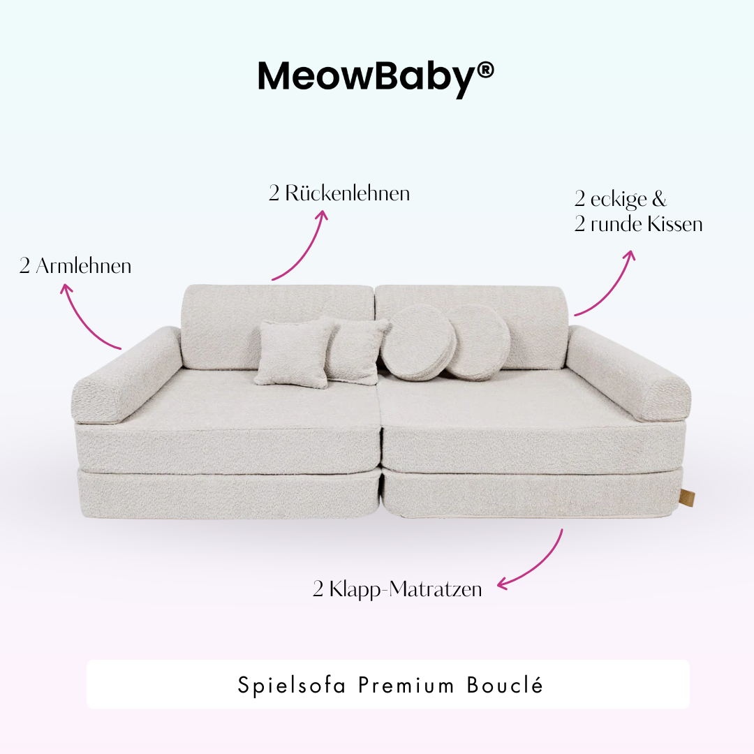 MeowBaby Play Sofa Premium Bouclé - ecru