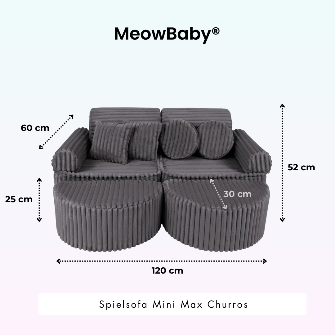 MeowBaby Play Sofa Mini Max Churros - Cotton Beige