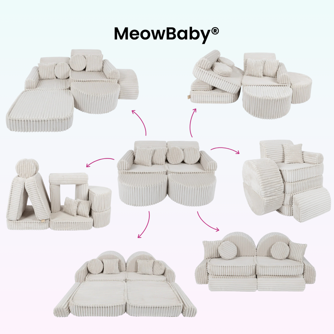 MeowBaby Play Sofa Mini Max Churros - Cotton Beige