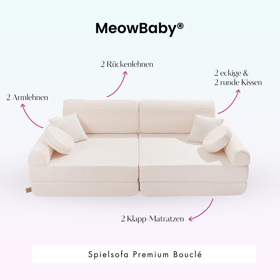MeowBaby Play Sofa Premium Bouclé - ecru