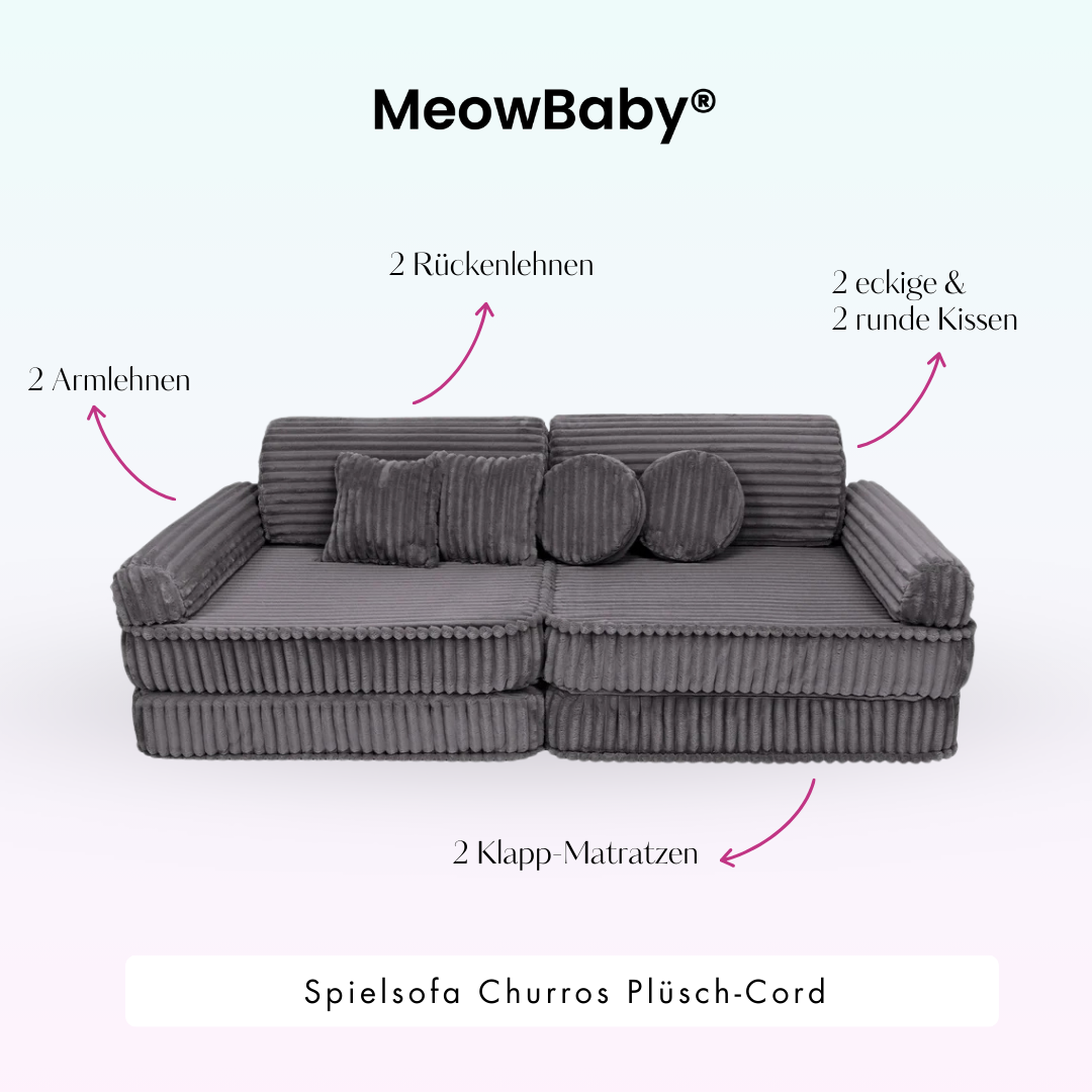 MeowBaby Spielsofa Churros Plüsch-Cord