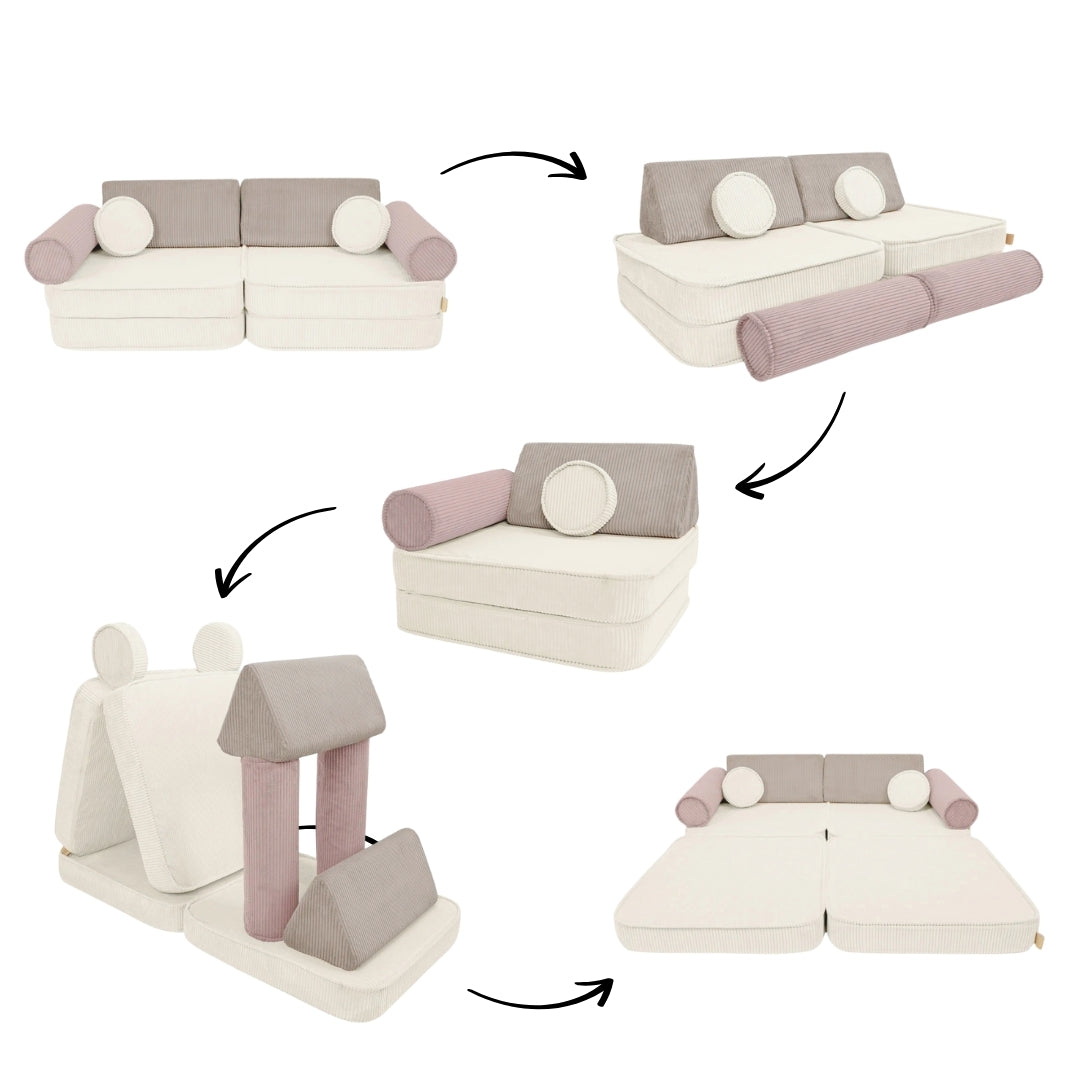 MeowBaby Spielsofa Ästhetik Cord - Latte Macchiato