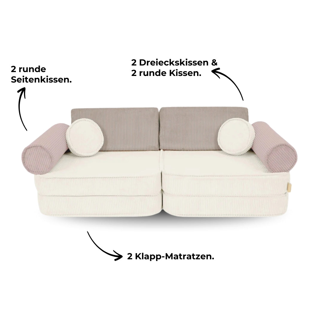 MeowBaby Spielsofa Ästhetik Cord - Latte Macchiato