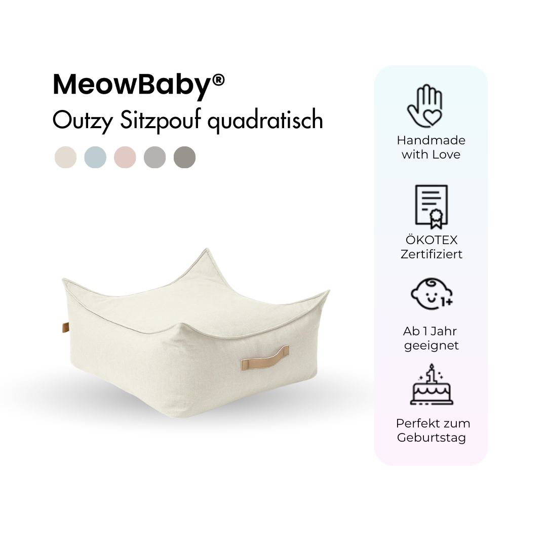 MeowBaby Outzy Sitzpouf für Kinder quadratisch