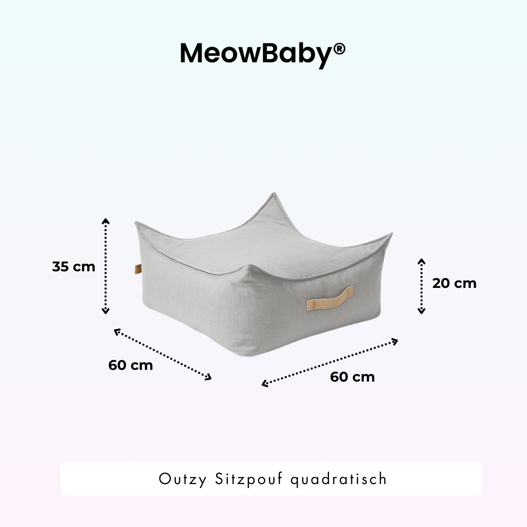 MeowBaby Outzy Sitzpouf für Kinder quadratisch - Outdoor Living Edition