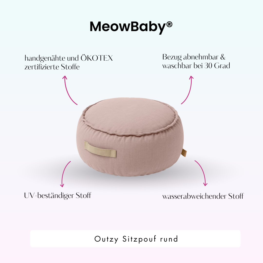 MeowBaby Outzy Sitzpouf für Kinder rund - Outdoor Living Edition