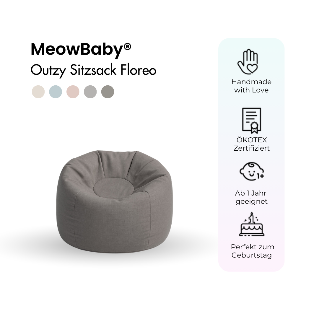 MeowBaby Outdoor Kinder-Sitzsack Outzy Floreo - Outdoor Living Edition