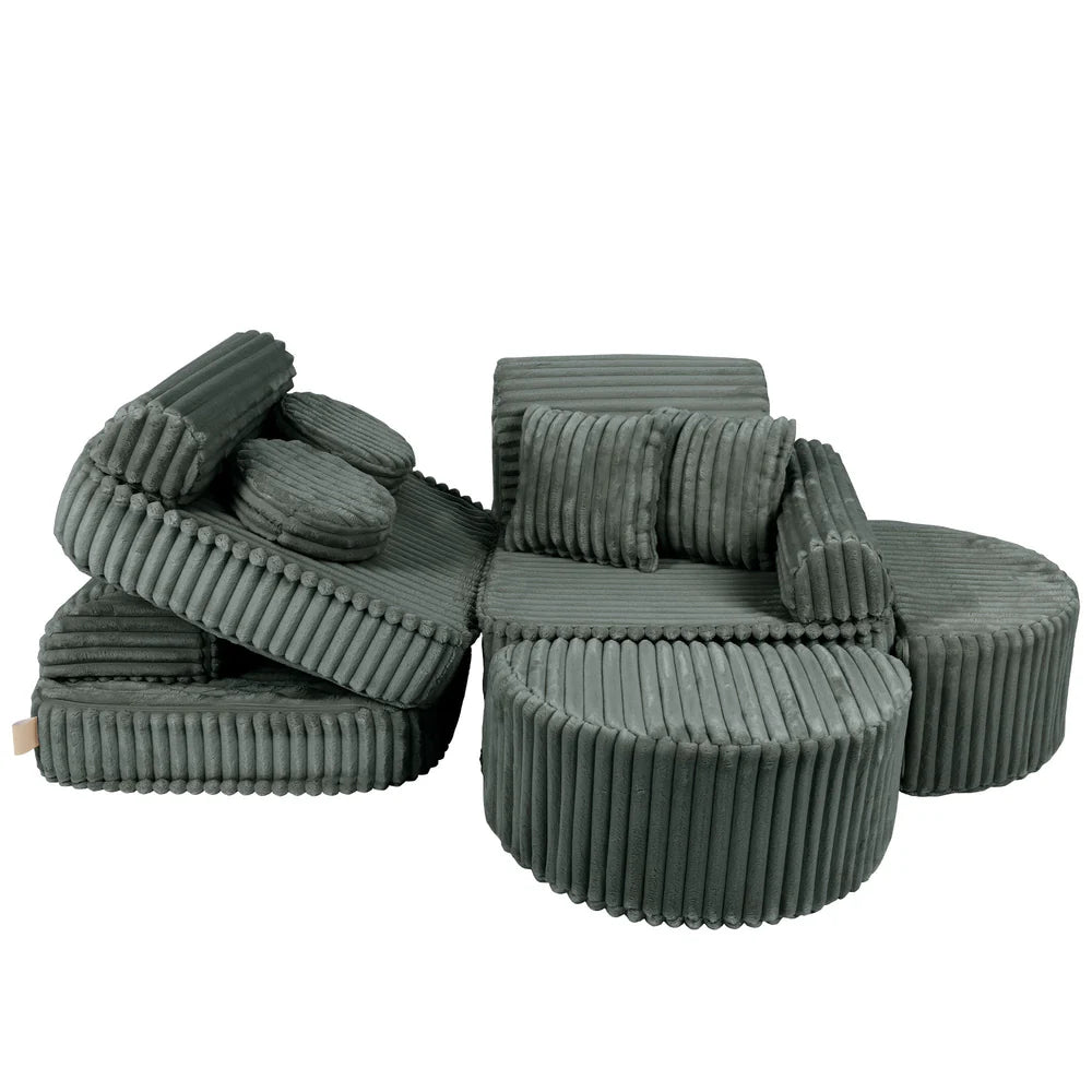 MeowBaby Spielsofa Mini Max Churros - Pine Forest Green