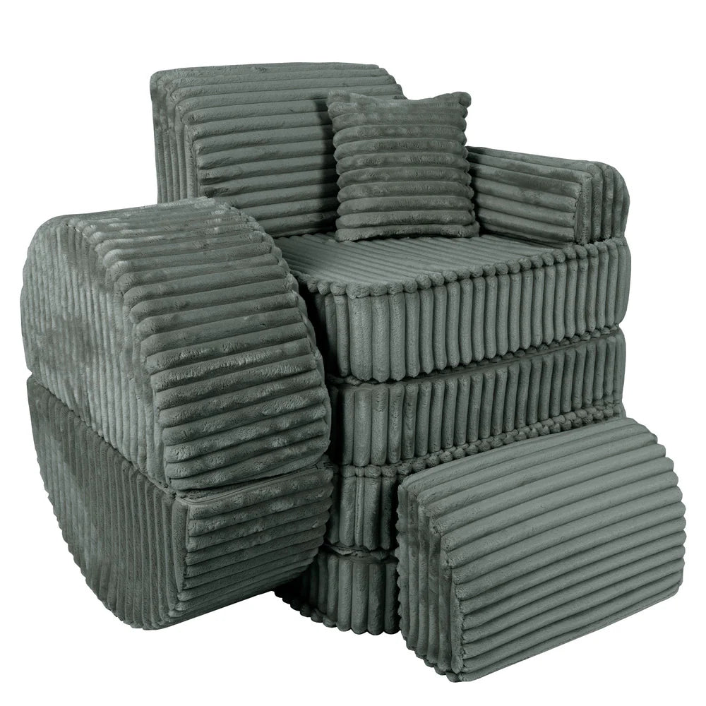 MeowBaby Spielsofa Mini Max Churros - Pine Forest Green