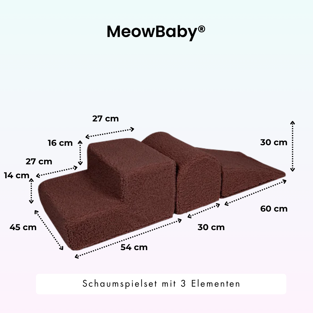 MeowBaby foam play set Bearly beige/cream with ball pit, 200 balls - custom color selection