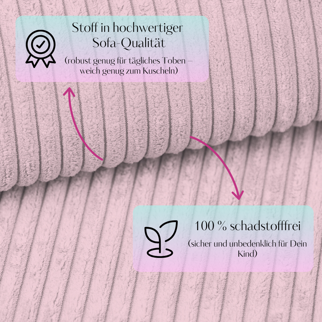 MeowBaby Schaumspielset Ästhetik Cord mit Bällebad, 200 Bälle - eigene Farbauswahl