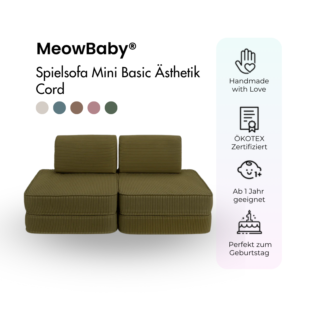 MeowBaby Play Sofa Mini Basic Aesthetic Cord - ecru/beige
