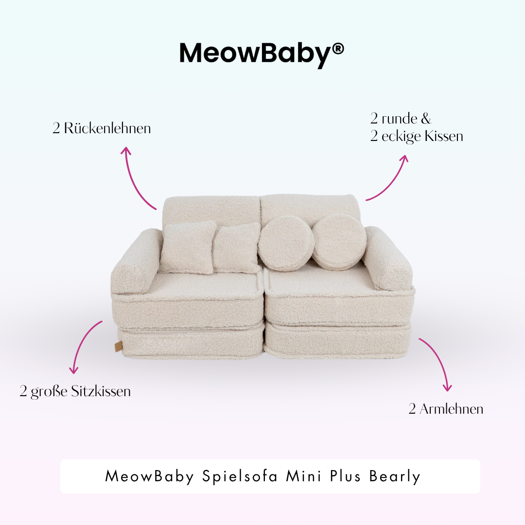 MeowBaby Play Sofa Mini Plus Bearly - beige/cream